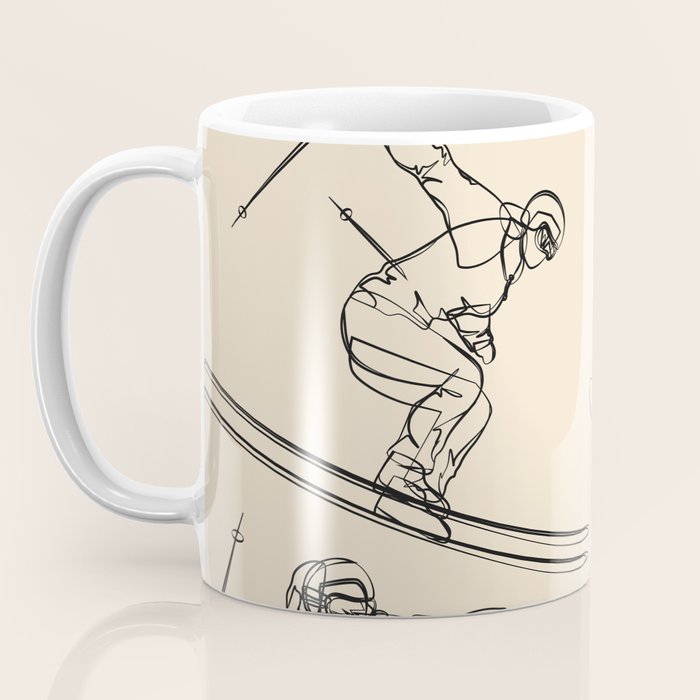 Minimal Skiers Line Art 2 Coffee Mug Gallery Image 3