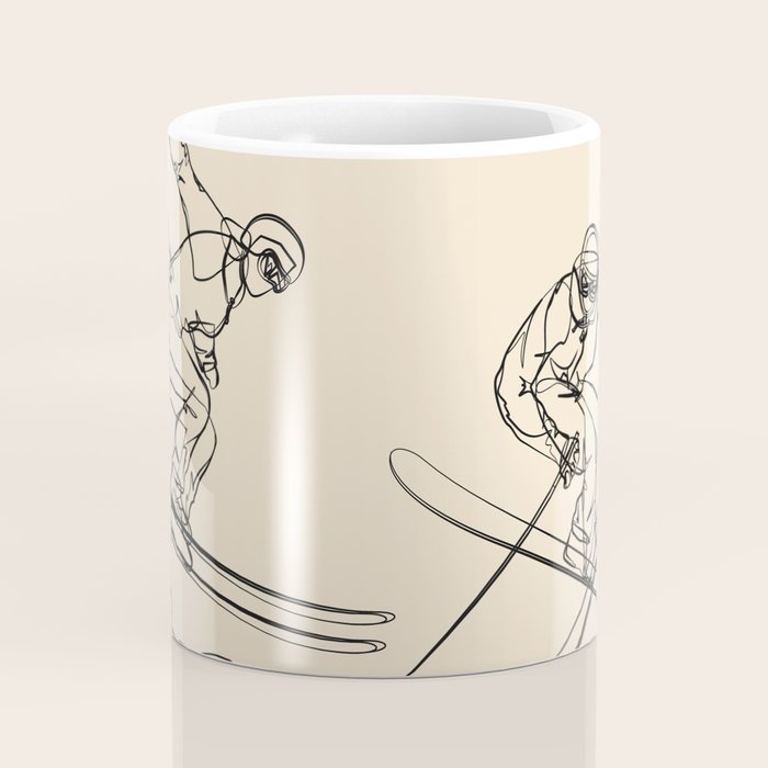 Minimal Skiers Line Art 2 Coffee Mug Gallery Image 4