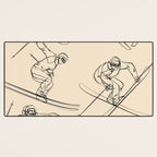 Minimal Skiers Line Art 2 Desk Mat Gallery Image 3