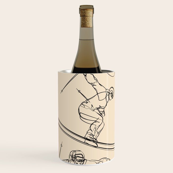 Minimal Skiers Line Art 2 Wine Chiller Gallery Image 2