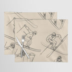 Minimal Skiers Line Art 2 Placemat Gallery Image 1