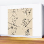 Minimal Skiers Line Art 2 Wall Mural Gallery Image 2