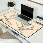 Minimal Skiers Line Art 2 Desk Mat Gallery Image 2
