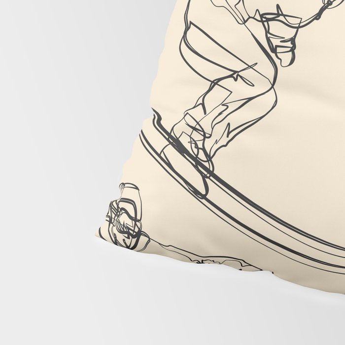 Minimal Skiers Line Art 2 Pillow Sham Gallery Image 4