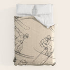 Minimal Skiers Line Art 2 Comforter Gallery Image 6