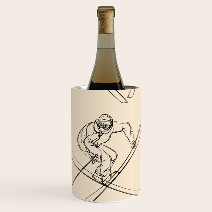 Minimal Skiers Line Art 2 Wine Chiller Gallery Image 3