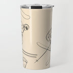 Minimal Skiers Line Art 2 Travel Mug Gallery Image 1
