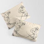 Minimal Skiers Line Art 2 Pillow Sham Gallery Image 3