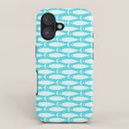Coastal Fish Pattern in Aqua iPhone Case Gallery Image 1