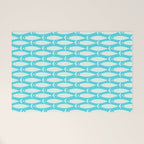 Coastal Fish Pattern in Aqua Welcome Mat Gallery Image 1