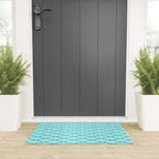 Coastal Fish Pattern in Aqua Welcome Mat Gallery Image 3