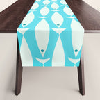 Coastal Fish Pattern in Aqua Table Runner Gallery Image 1