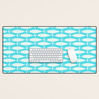 Coastal Fish Pattern in Aqua Desk Mat Gallery Image 1