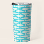 Coastal Fish Pattern in Aqua Travel Mug Gallery Image 3