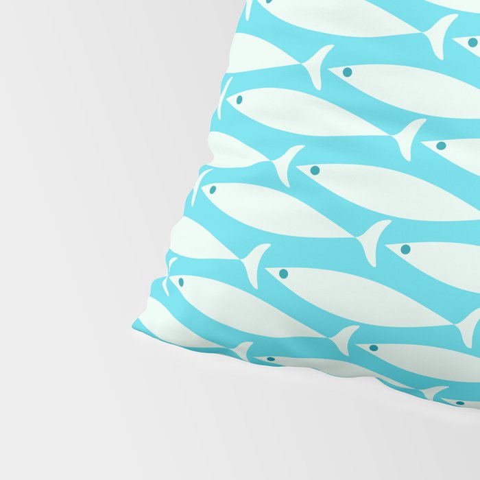 Coastal Fish Pattern in Aqua Pillow Sham Gallery Image 4