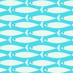 Coastal Fish Pattern in Aqua Coffee Mug Gallery Image 2