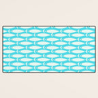 Coastal Fish Pattern in Aqua Desk Mat Gallery Image 3