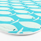 Coastal Fish Pattern in Aqua Bath Mat Gallery Image 3