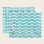 Coastal Fish Pattern in Aqua Placemat Gallery Image 1