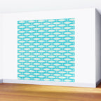 Coastal Fish Pattern in Aqua Wall Mural Gallery Image 2