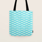 Coastal Fish Pattern in Aqua Tote Bag Gallery Image 1