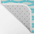 Coastal Fish Pattern in Aqua Bath Mat Gallery Image 2
