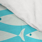 Coastal Fish Pattern in Aqua Comforter Gallery Image 4