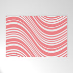 Wavy Stripes XXXII - Coral Pink Welcome Mat Gallery Image 1