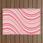 Wavy Stripes XXXII - Coral Pink Outdoor Rug Gallery Image 1