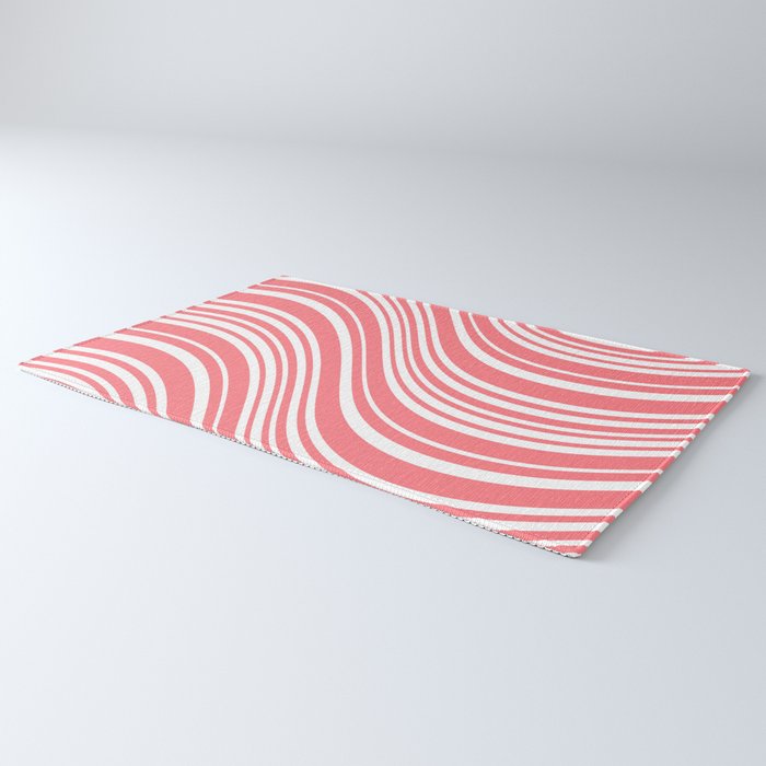 Wavy Stripes XXXII - Coral Pink Rug Gallery Image 3