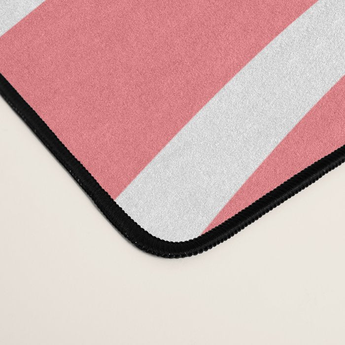 Wavy Stripes XXXII - Coral Pink Desk Mat Gallery Image 4