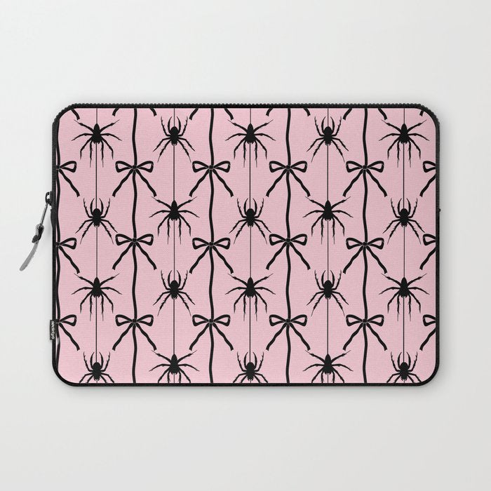 Spider and Bows on Pink Laptop Sleeve Gallery Image 1