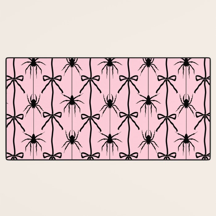Spider and Bows on Pink Desk Mat Gallery Image 3