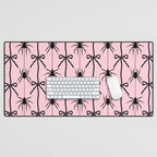 Spider and Bows on Pink Desk Mat Gallery Image 1
