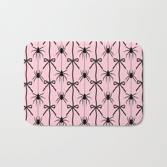 Spider and Bows on Pink Bath Mat Gallery Image 1