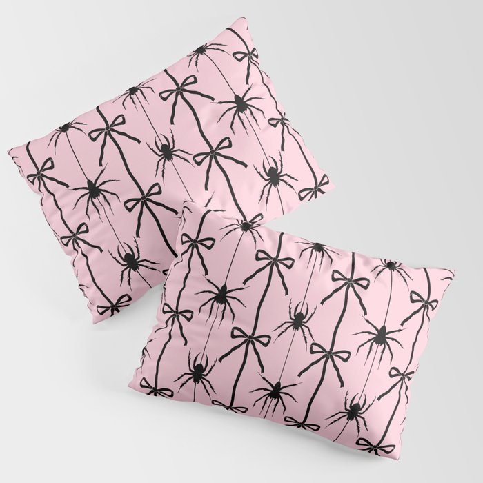 Spider and Bows on Pink Pillow Sham Gallery Image 3