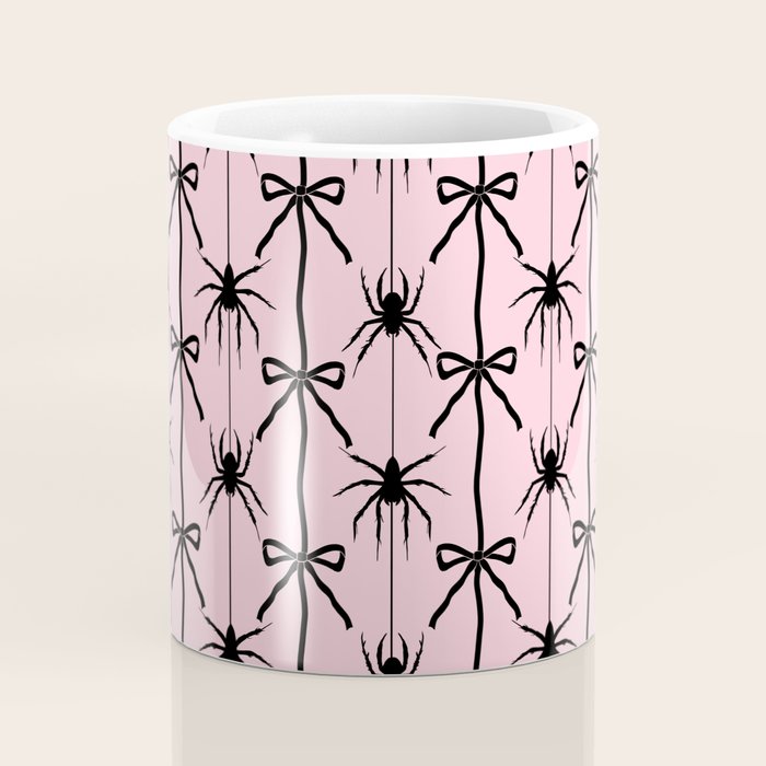 Spider and Bows on Pink Coffee Mug Gallery Image 4