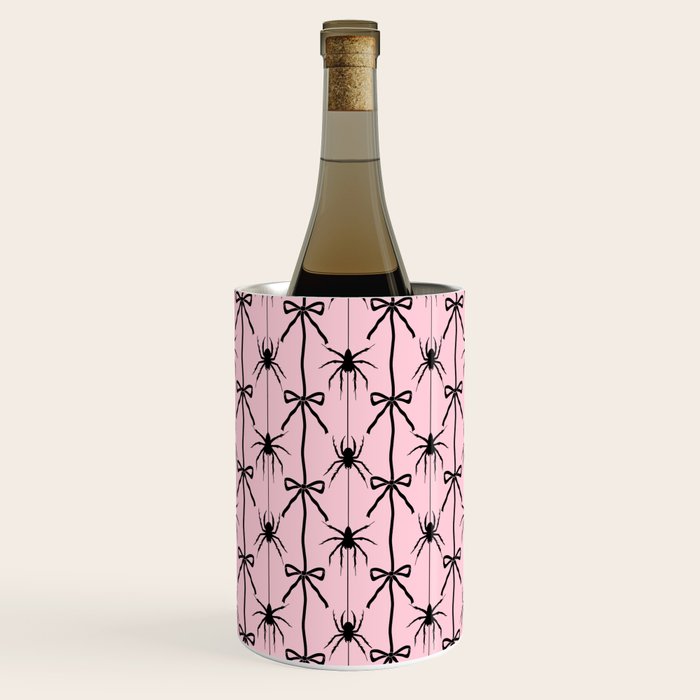 Spider and Bows on Pink Wine Chiller Gallery Image 3