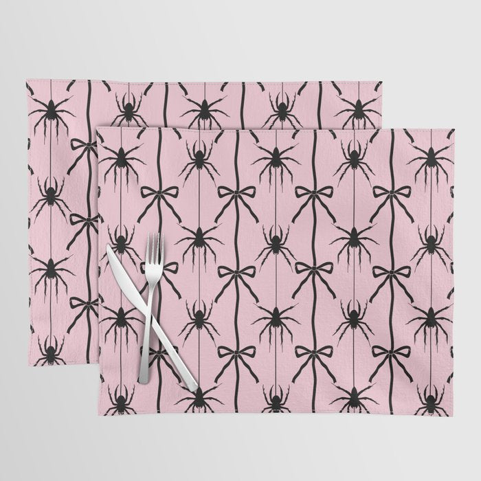 Spider and Bows on Pink Placemat Gallery Image 1