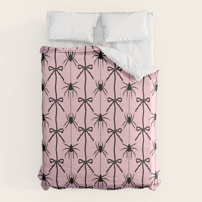 Spider and Bows on Pink Duvet Cover Gallery Image 6