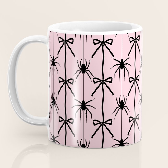 Spider and Bows on Pink Coffee Mug Gallery Image 3