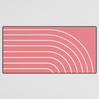 Minimal Arch XXIX Coral Pink Modern Geometric Lines Desk Mat Gallery Image 3