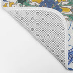 Blue ceramic maiolica tiles, yellow flowers and butterflies Bath Mat Gallery Image 2