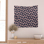 Skulls funny spooky pattern, halloween Wall Tapestry Gallery Image 2