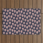 Skulls funny spooky pattern, halloween Outdoor Rug Gallery Image 1