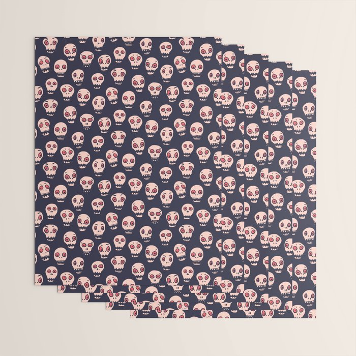 Skulls funny spooky pattern, halloween Wrapping Paper Gallery Image 3