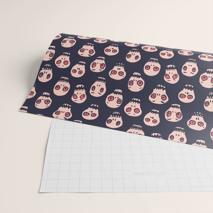 Skulls funny spooky pattern, halloween Wrapping Paper Gallery Image 2