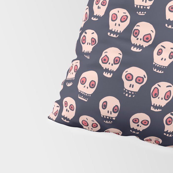 Skulls funny spooky pattern, halloween Pillow Sham Gallery Image 4