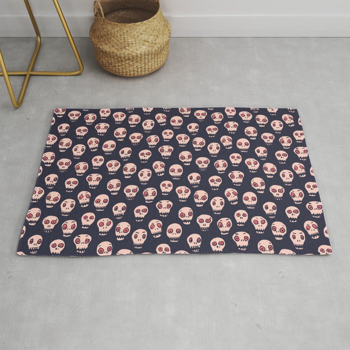 Skulls funny spooky pattern, halloween Rug Gallery Image 1