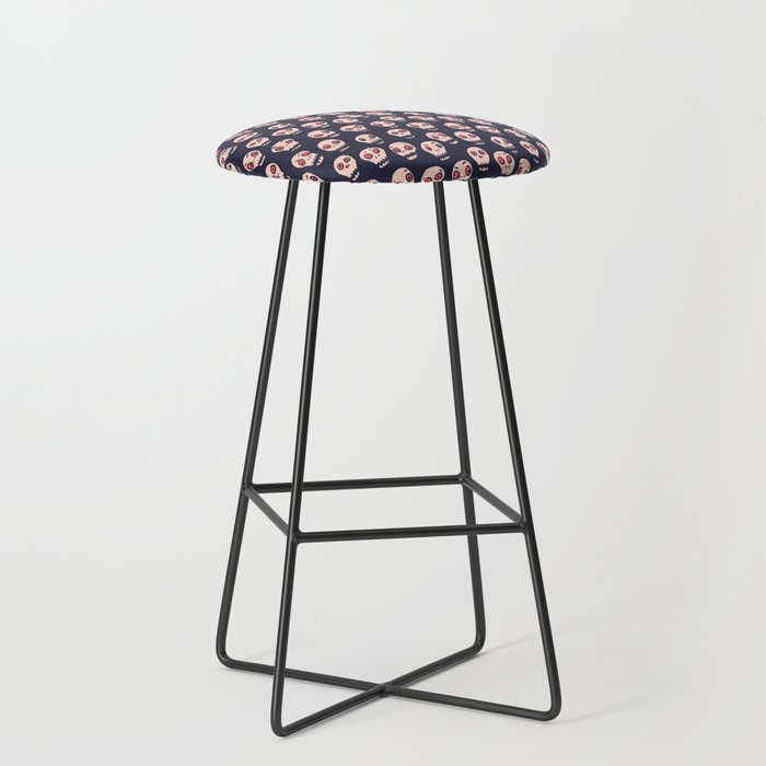 Skulls funny spooky pattern, halloween Stool Gallery Image 1